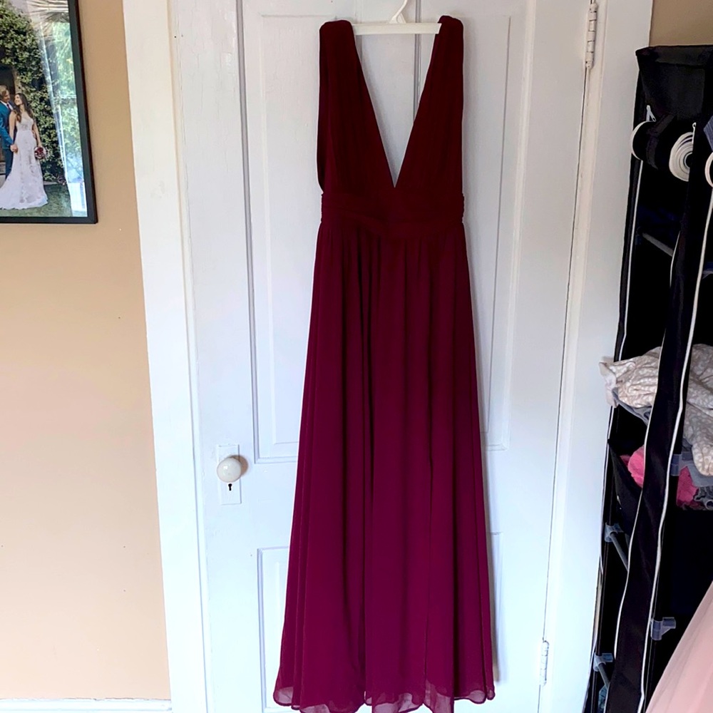 Lulu’s Burgundy Floor Length Dress